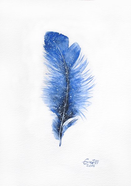 Перо акварель