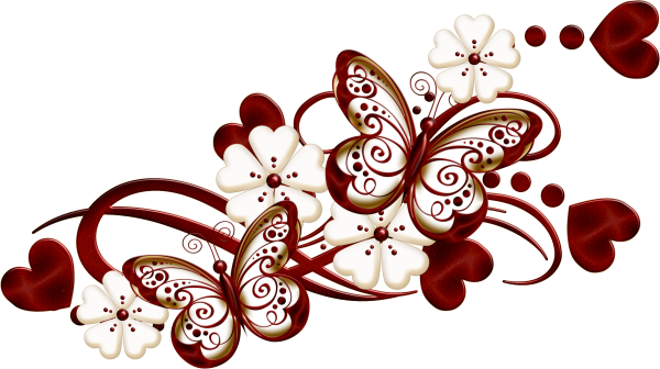 Цветочный орнамент на прозрачном фоне