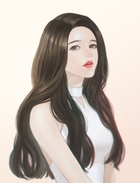 Девушка со спины рисунок