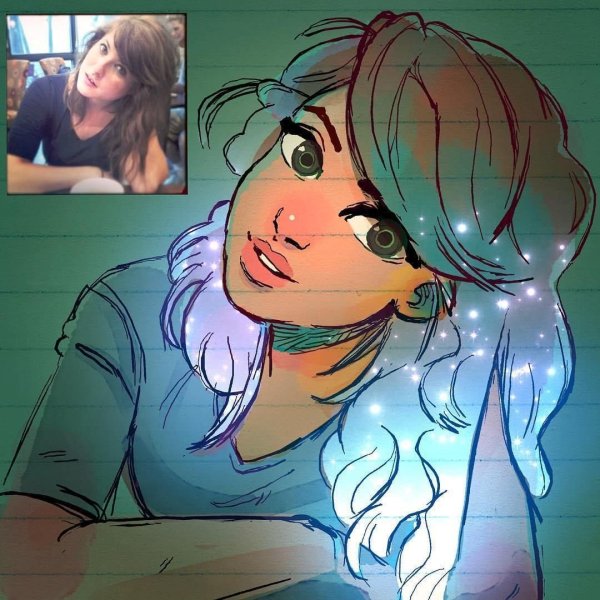 Художник toonimated портреты в стиле аниме