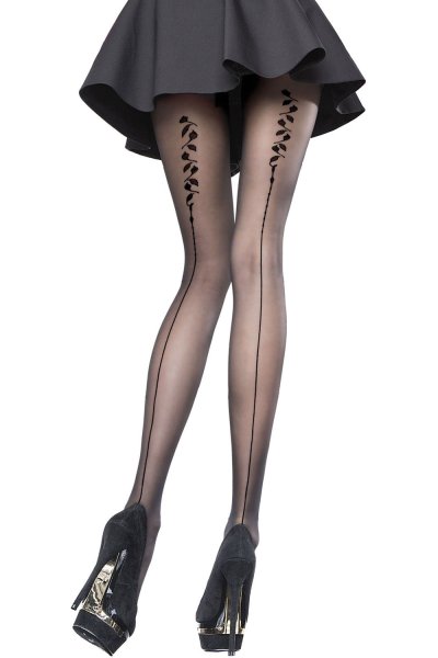 1790blk/колготки с ажурными бантиками