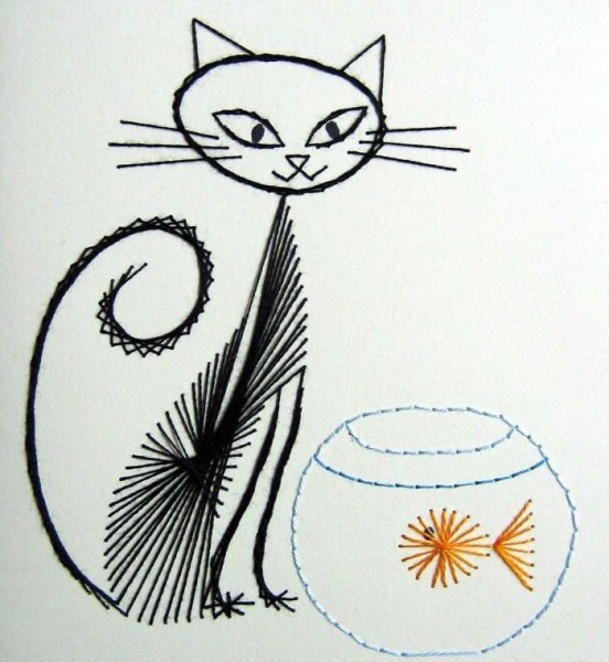 Изонить кошка