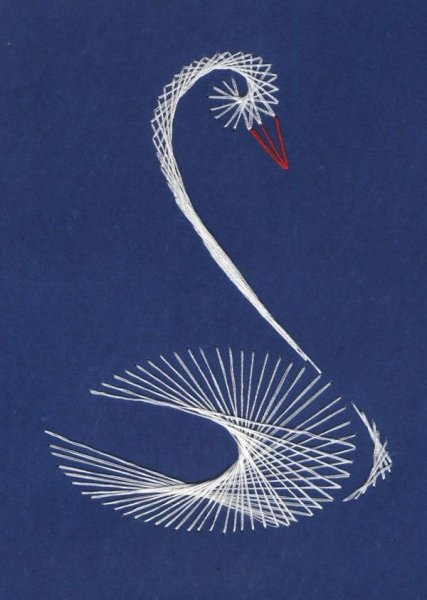 Техника изонить лебедь