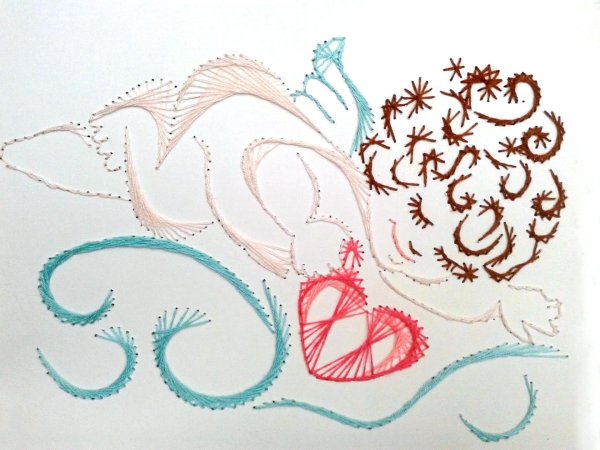 Лошадь в технике изонить