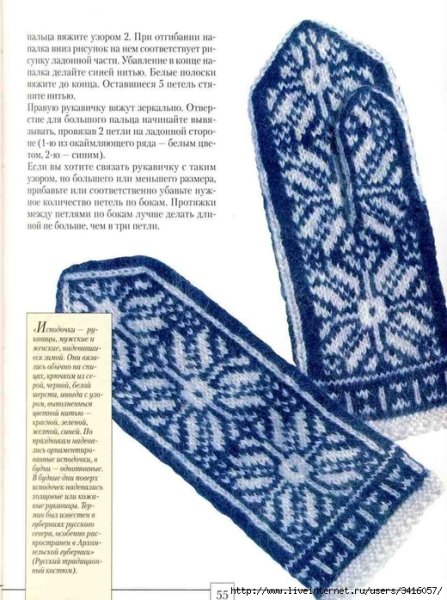 Схема вязания рукавиц косами спицами