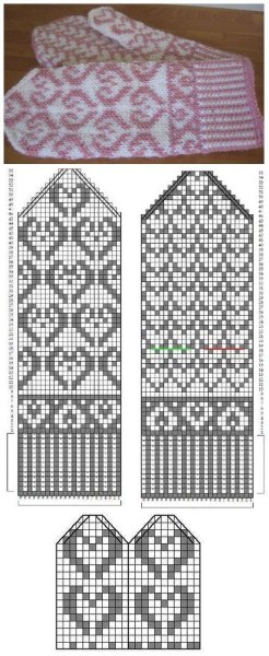 Рисунки для варежек спицами со схемами