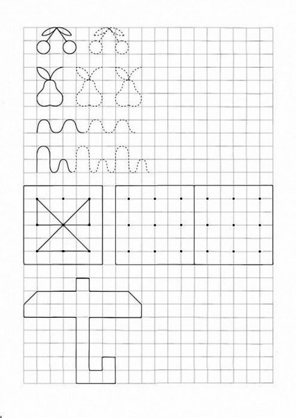 Повтори фигуру по клеточкам