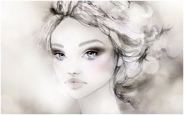 Красивые Рисованные женские лица