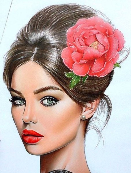 Красивые нарисованные девушки