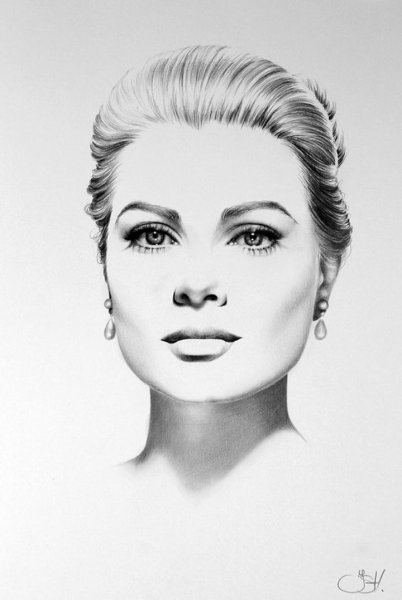 Grace Kelly карандашный портрет,