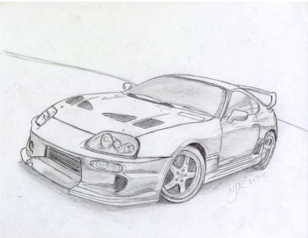 Toyota Supra a80 карандашом