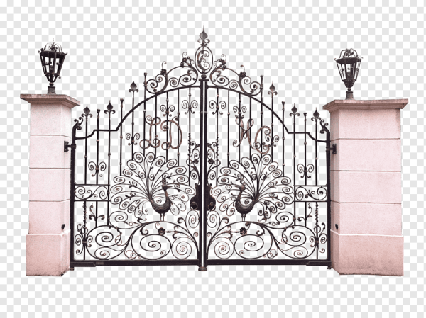 Кованые ворота без фона