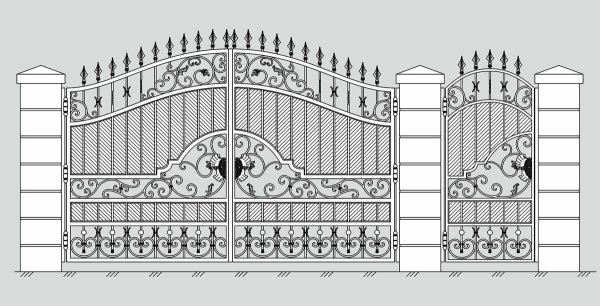 Кованная калитка чертеж