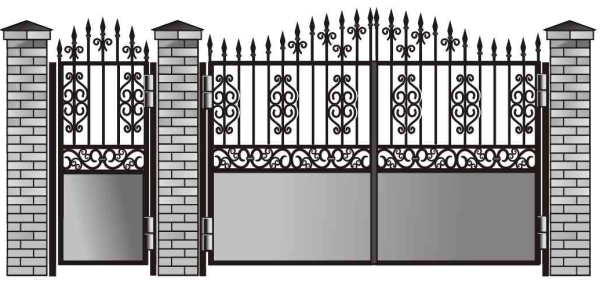 Узоры на металлических воротах