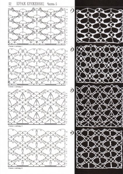 Ажурная сетка крючком схемы Дуплет