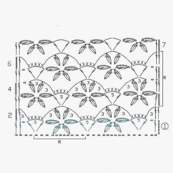 Узор Ажур крючком схема