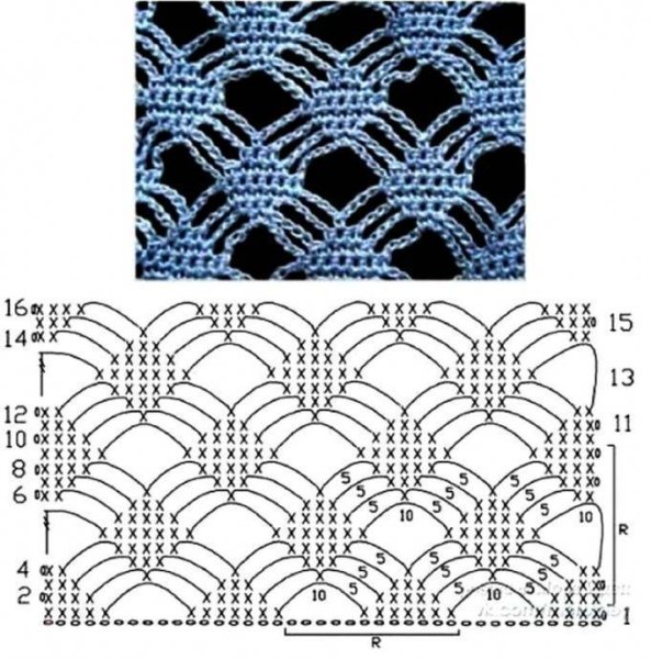 Узор крючком схемы ажурные паучки