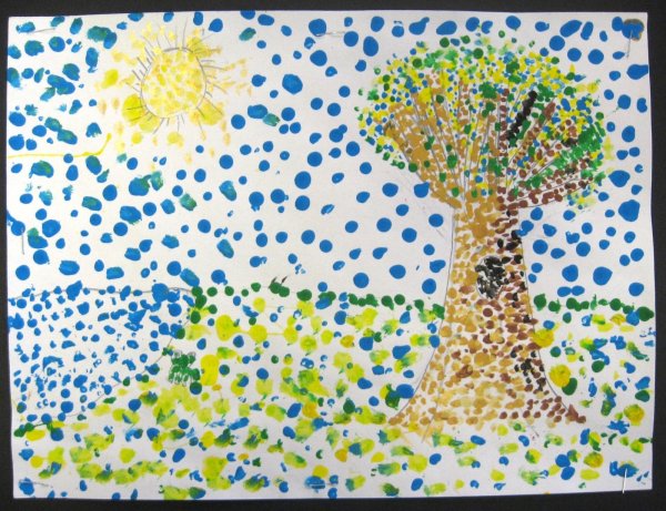 Техника пуантилизм ватными палочками