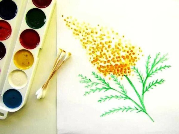 Рисование ватными палочками