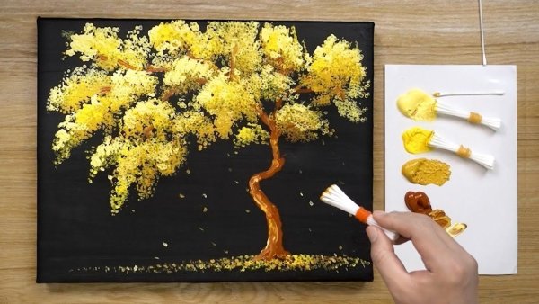 Рисование губкой и ватными палочками