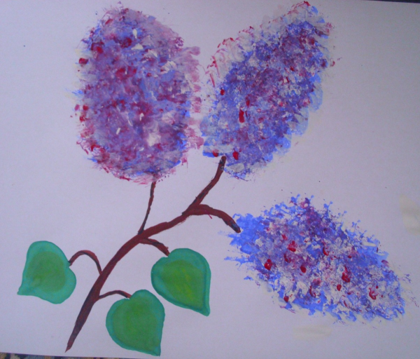 Ветка сирени методом тычка