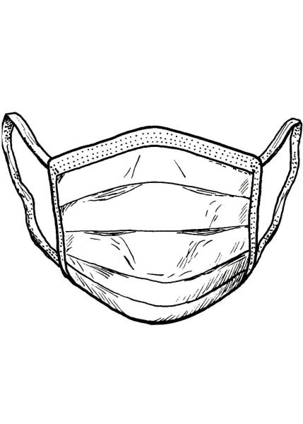 Раскраска маска медицинская