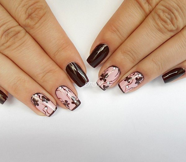 Маникюр гель лак с рисунком