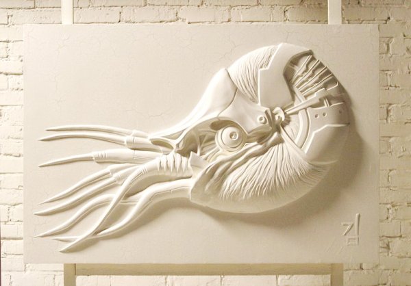 Барельеф из гипса цветы