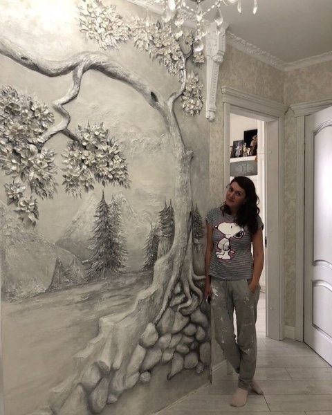 Картины из шпаклевки на холсте