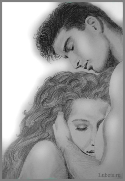 Рисунок карандашом двое влюбленных