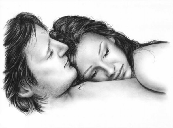 Объятия зарисовка
