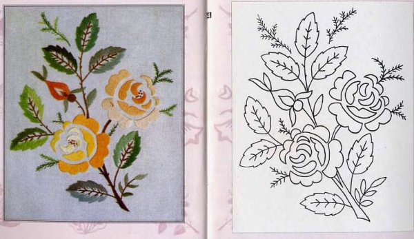 Вышивка гладью схемы