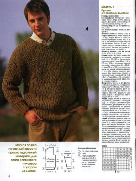 Мужской свитер спицами схемы с описаниями