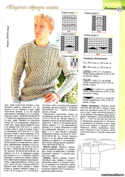 Узоры спицами со схемами для мужских свитеров