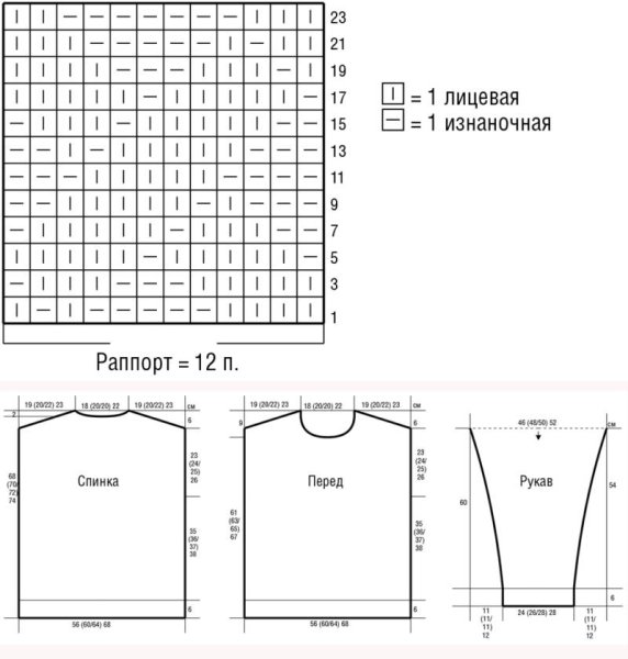 Схемы мужских свитеров крупной вязки спицами