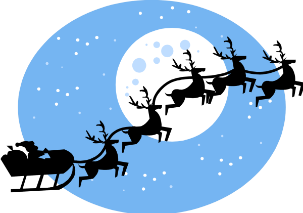 Олени с санями для раскрашивания