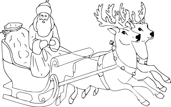 Сани с оленями в кривых