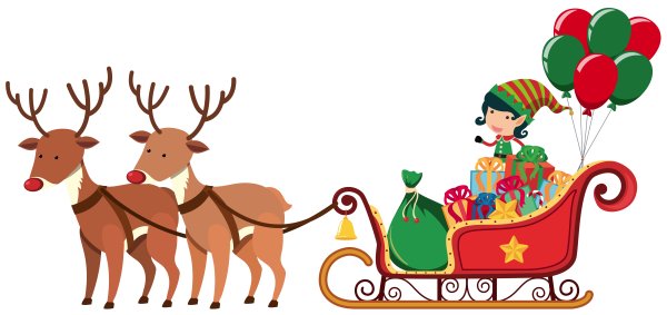 Силуэт Деда Мороза на санях