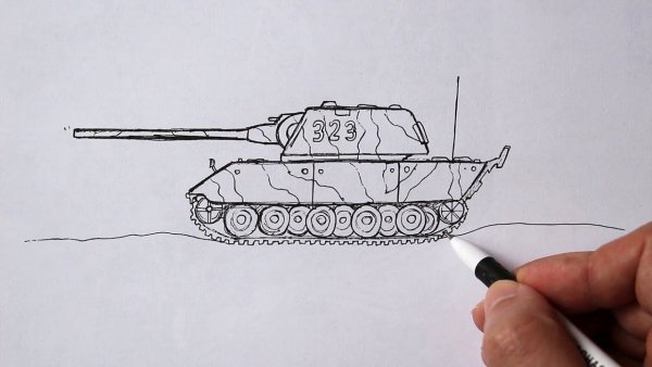 Рисунок танка объемный