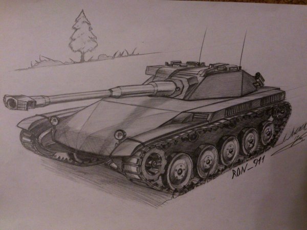Рисунки танков карандашом