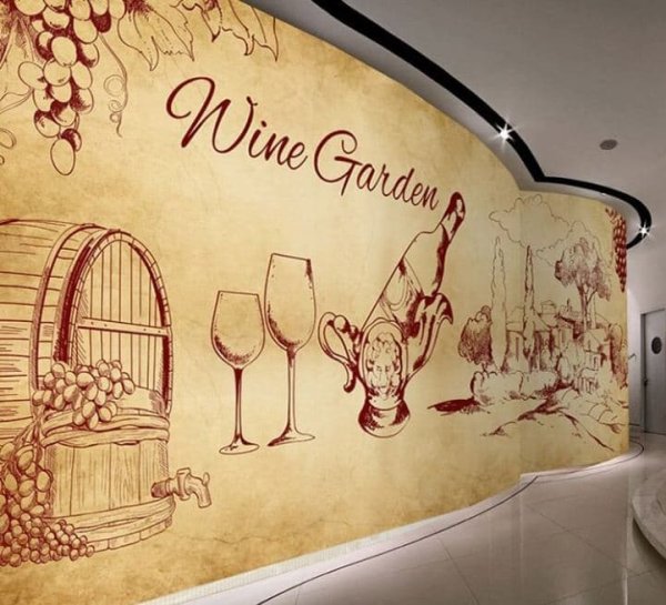 Роспись стен в кафе