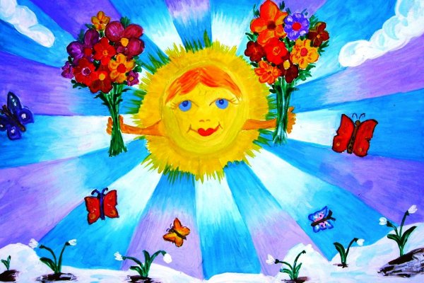 Пейзаж цветными карандашами легкий