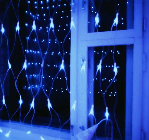 Гирлянда на окно 1на1м голубая валберис