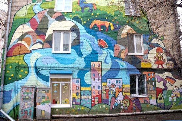 Разрисованные фасады домов