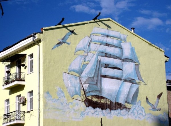 Разрисованные фасады домов