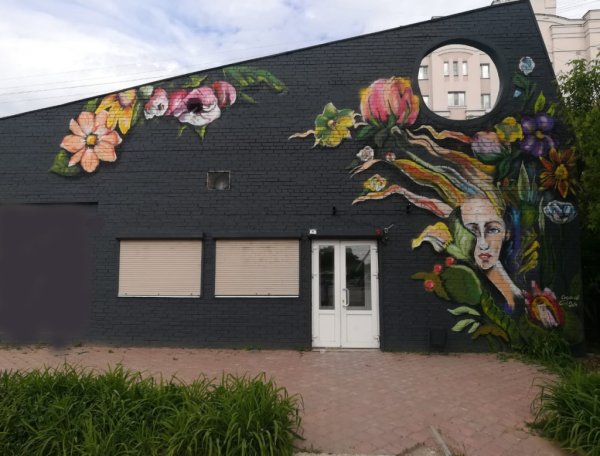 Роспись стен домов на улице