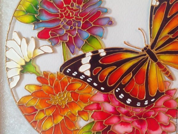 Витраж ирисы