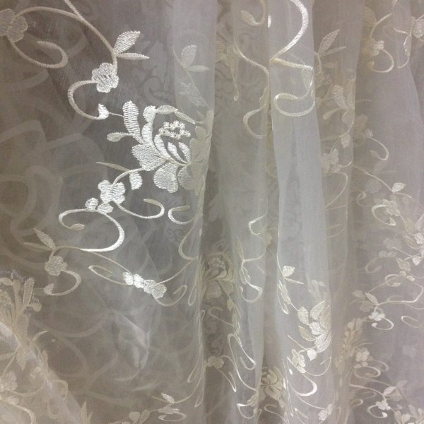 Леомакс 24 тюль органза жаккард белая