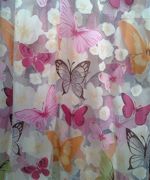 Тюль с разноцветными кругами