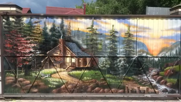 Забор с фотопечатью